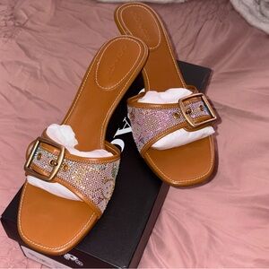 Coach Candy Crystal Signature Leather Margot Sandals